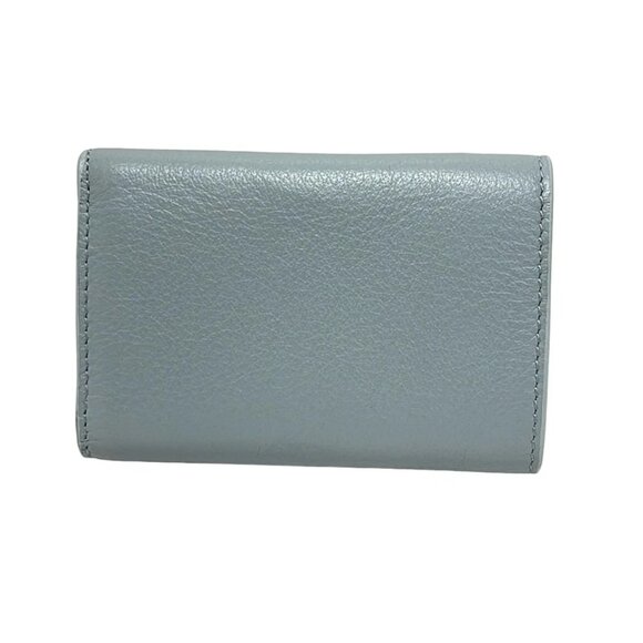 BALENCIAGA Papier Mini Wallet Light Blue Leather - Trifold Wallet 189-072425 - Picture 2 of 5